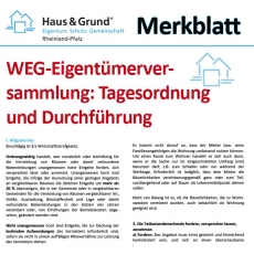 Merkblatt: WEG-Eigentümerversammlung: Tagesordnung und Durchführung