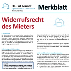 Merkblatt: Widerrufsrecht bei Mietverträgen