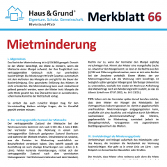 Merkblatt: Mietminderung