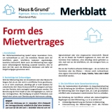 Merkblatt: Form des Mietvertrags