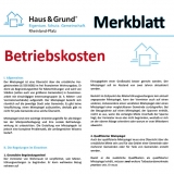 Merkblatt: Betriebskosten
