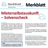 Merkblatt: Mieterselbstauskunft / Solvenzcheck